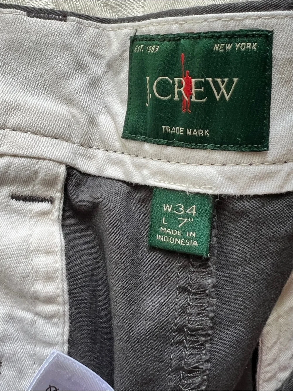 J. Crew Men's Re-Imagined Cotton Chino Shorts - Gray Waist 34